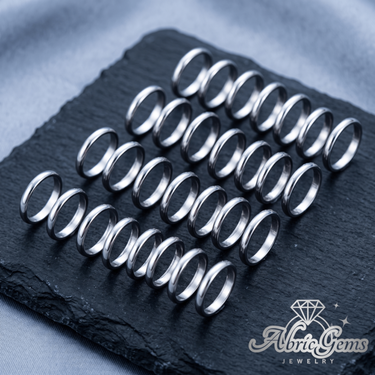 Silver Comfort Band — Full Size Set